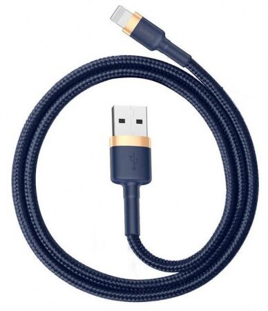 Кабель USB BASEUS Cafule, USB - Lightning, 1.5А, 2 м, золотойсиний - 1