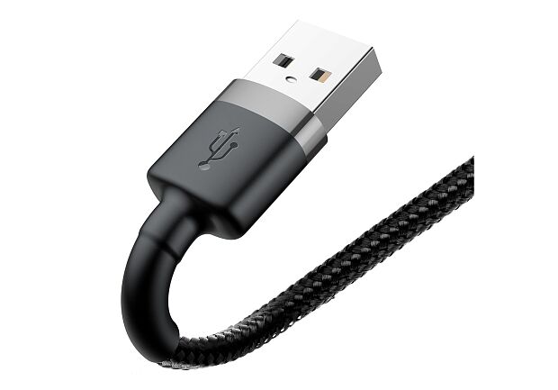Кабель USB BASEUS Cafule CALKLF-CG1, USB - Lightning, 1.5А, 2 м, серыйчерный - 3