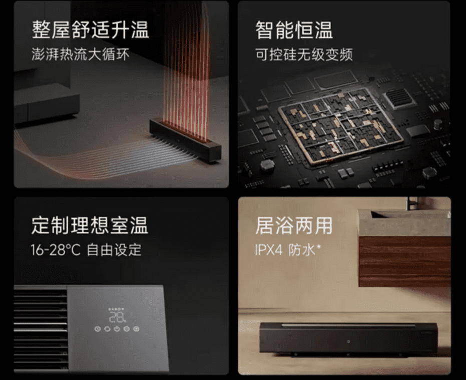 Технические характеристики обогревателя Xiaomi Mijia Graphene Baseboard Electric Heater 1S